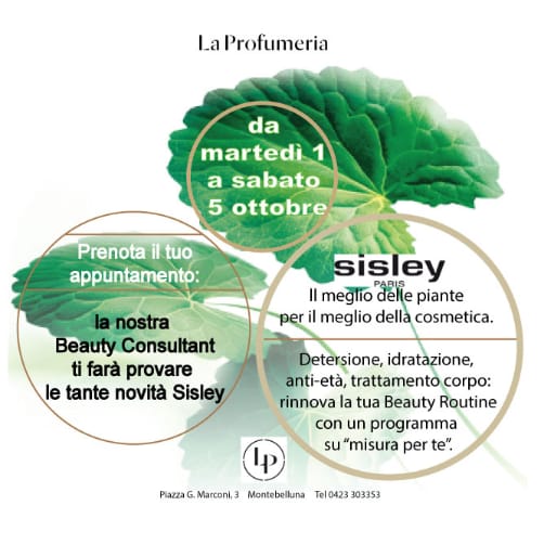 Sisley Paris Week dal 1 al  ottobre